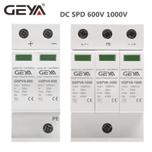 Protetor do impulso da c.c. de geya spd 2 p dc1000v/600 v pv 2 p 3 p 40ka para a proteção do sistema solar