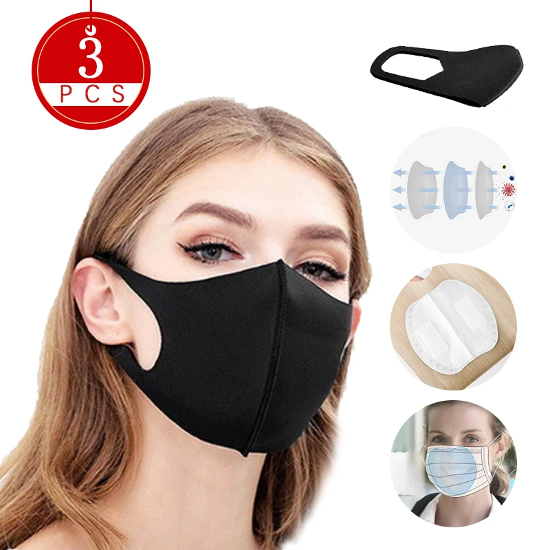 

3pcs Fda Gas Mask Dusk Mask Anti-mask 3d Anti-dust Thin Sponge Virus Mask With Gasket