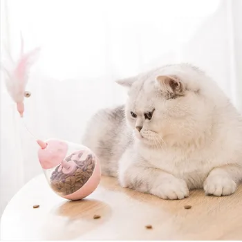 

IQ Interactive Cat Toy Treat Ball Smart Pet Toy Food Ball Puzzle Electric Tumbler Leaking Device Feather Funny Cat Stick N06