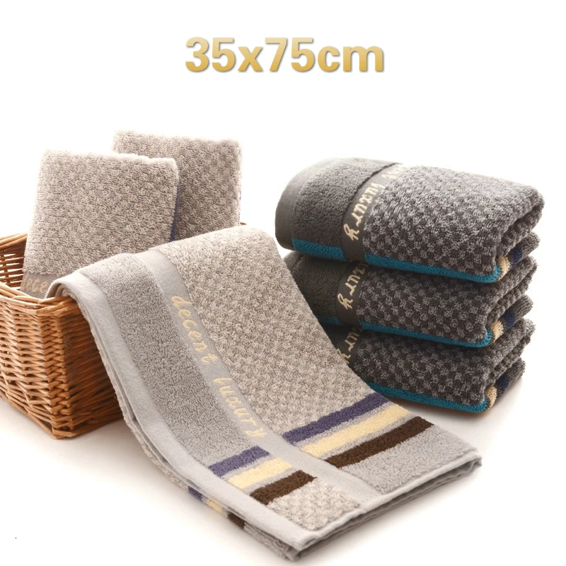 Men's Vintage Cotton Jacquard Striped Quality Washcloth Beach Sun Bath Sauna Towel Gym Running Sports Sweat Gifts Handkerchief