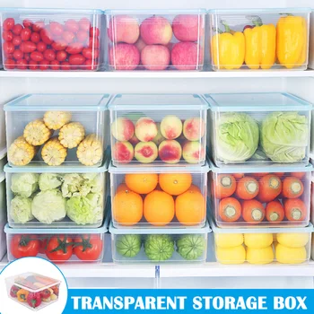 

Transparent Storage Box Large Capacity Food Storage Box Plastic Food Egg Fruit Sealed Box FAS6