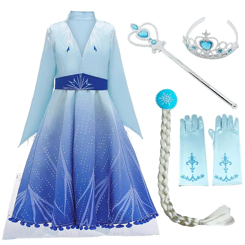 Elsa2CCWHG Платье для костюмированной вечеринки; детское праздничное платье; Детский костюм принцессы для девочек; костюм королевы - Цвет: Elsa2CCWHG