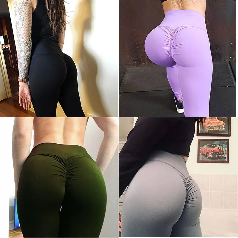 

Hip Lift Slim Sports Leggings Solid Color Sexy Pants Gym Pants Bodybuilding Tights Women Sport Fitness Push Up Elastic Legings