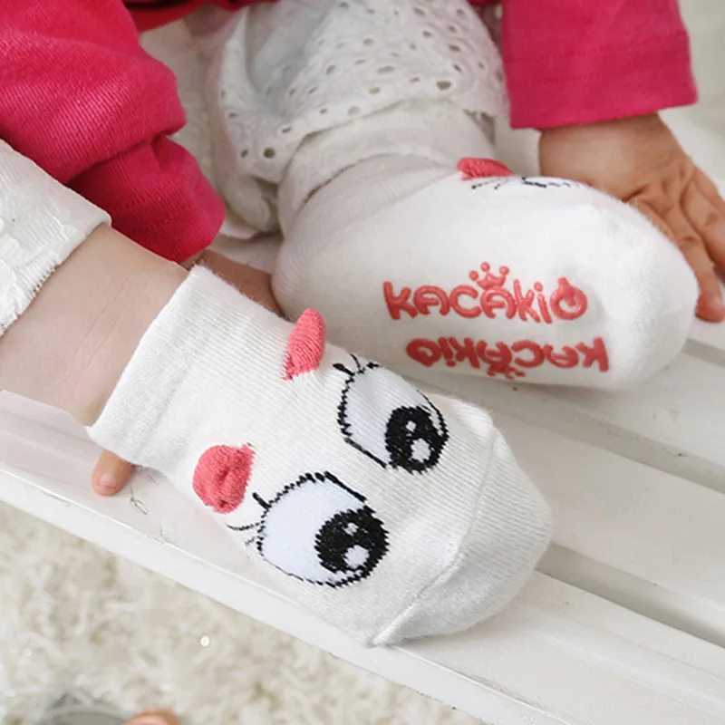 

Korean-style Spring And Autumn New Style Children's Socks Men And Women Baby Cute with Big Eye Stereo Ear No-show Socks Infants