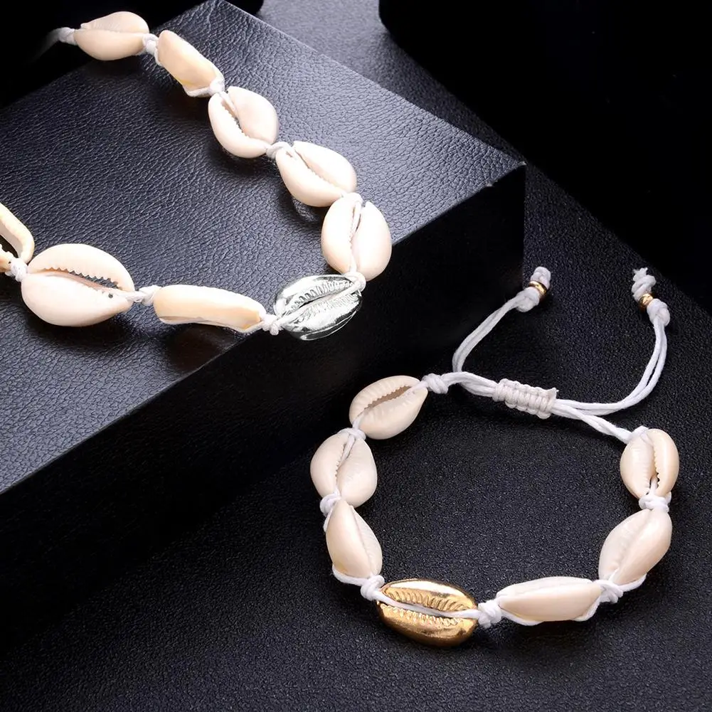 

Fashion Women Jewelry Foot Bracelet Decor Boho Beach Shell Pattern Rope Anklet New