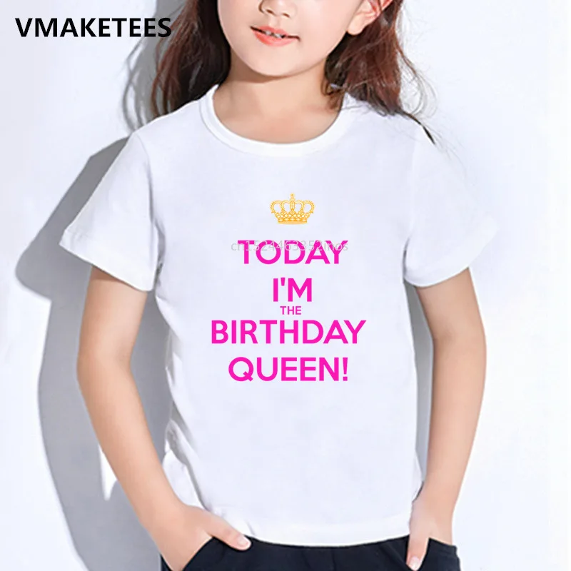 Детские летние футболки для девочек и мальчиков с надписью Keep Calm Coz I'm Brithday