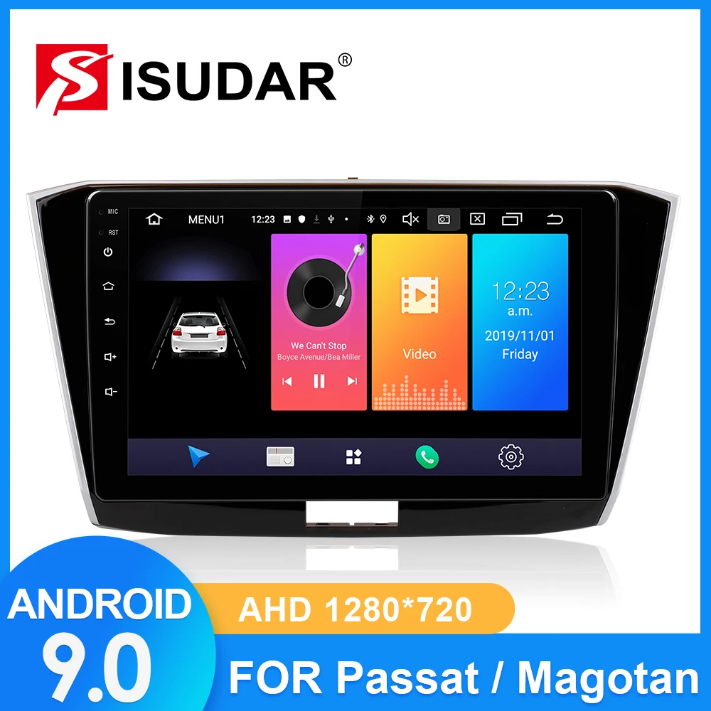 

ISUDAR Autoradio For VW Passat b8 Magotan 2015-2018 2 din Android 9 Car Radio Multimedia GPS DVR Camera RAM 2GB ROM 32GB USB FM