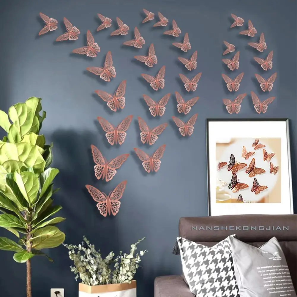 

48pcs Decal Wall Stickers Home Decorations 3D Butterfly Rainbow Fridge Magnet 2020 Dropshipping Product