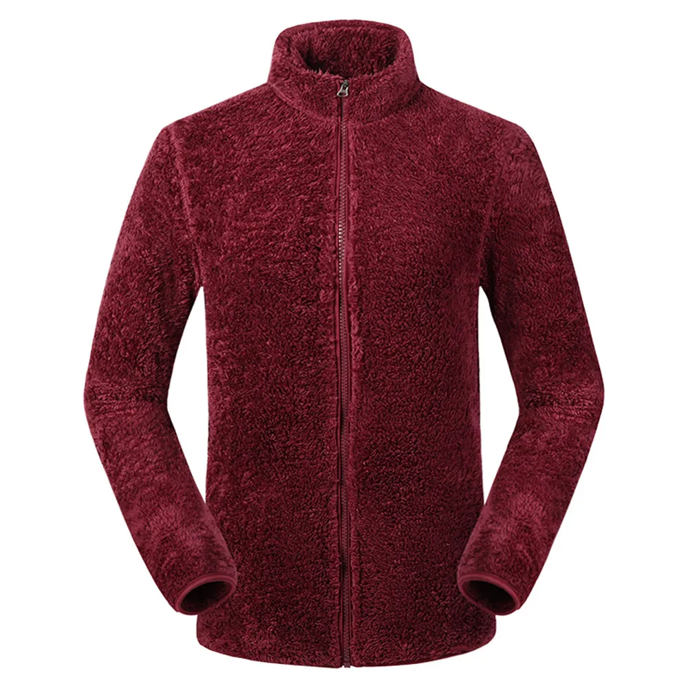 Red(Men) Мужская и женская зимняя флисовая куртка ветрозащитная Теплая Лыжная Снежная одежда походная кемпинг, катание на лыжах треккинговые мужские куртки - Цвет: Red(Men)