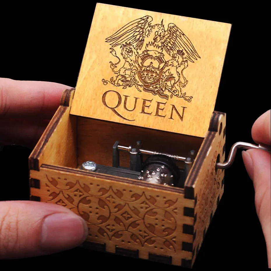 Queen Горячая королева Рука коленчатого дерева Музыкальная шкатулка с днем рождения Звездные войны игра трона Крестный отец Рождество подарок на год - Цвет: Queen