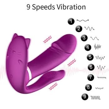Wearable Heating Dildo Vibrator Remote Control Clitoris G-Spot and Anus Triple Massager Female Rechargeable 2
