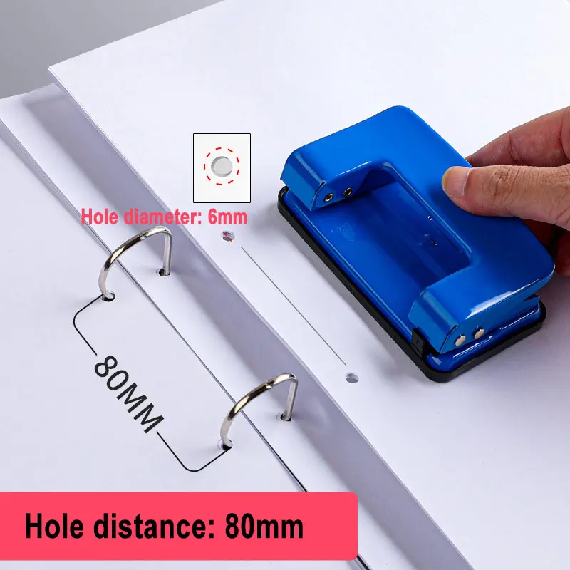 School Office Metal Two Hole Puncher Hand Paper Punch Two Hole Scrapbooking  Punches 20 Pages Paper Cutter 1 PC 6mm hole - AliExpress