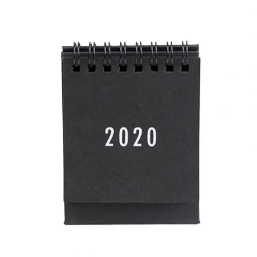Высококачественный бумажный простой мини новогодний Настольный календарь домашний офис ежемесячный недельный Ежедневник с супер простым дизайном - Цвет: Черный