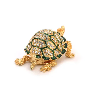 

YILUNXI Russian style Supply Turtle Decoration Box Enamel Turtle Decoration Small Gift Wholesale in elegant style of miniatures