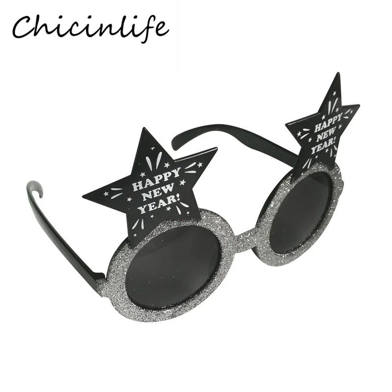 2021 Happy New Year Photo Booth Props Plastic Glasses Christmas Decoration For Home Eve Party Decor | Дом и сад