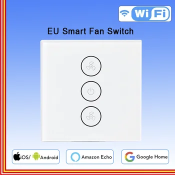 

Eu/us Tuya Smart Life Wifi Smart Ceiling Fan Switch App Remote Timer And Speed Control Compatible With Alexa And Google Home