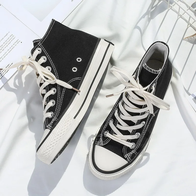 

1970s Basic Men's Hight-top Canvas Shoes Student Korean-style Versatile Ulzzang2019 Spring New Style Cloth Shoes Women's