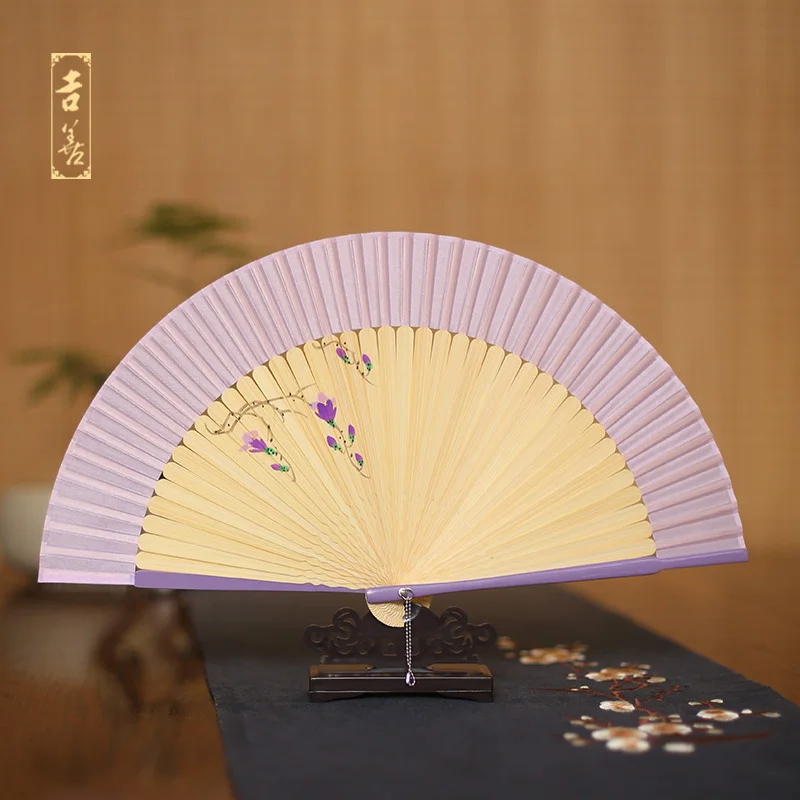 

Sensu 6 Inch Woman Sensu Color Edge Bamboo Fan Hand Folding Fan In National Customs Silk Fan Go Abroad Gift Fan Silk Fan