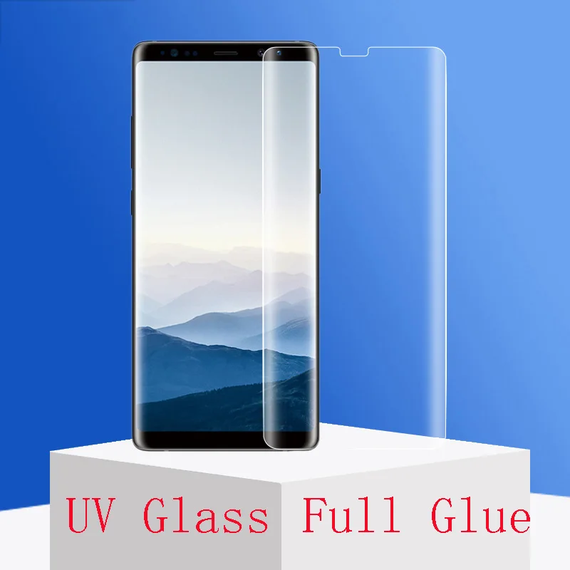 

Clear Curved UV Liquid Full Glue Tempered Glass For Samsung Galaxy S8 S9 S10 Lite S10E Plus S7 Edge Note 8 9 Screen Protector
