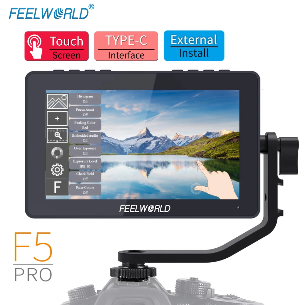 FEELWORLD F5 Pro 4K Monitor 5.5 Inch on DSLR Camera Field Monitor IPS FHD1920x1080 4K Video for Canon Nikon Sony Camera