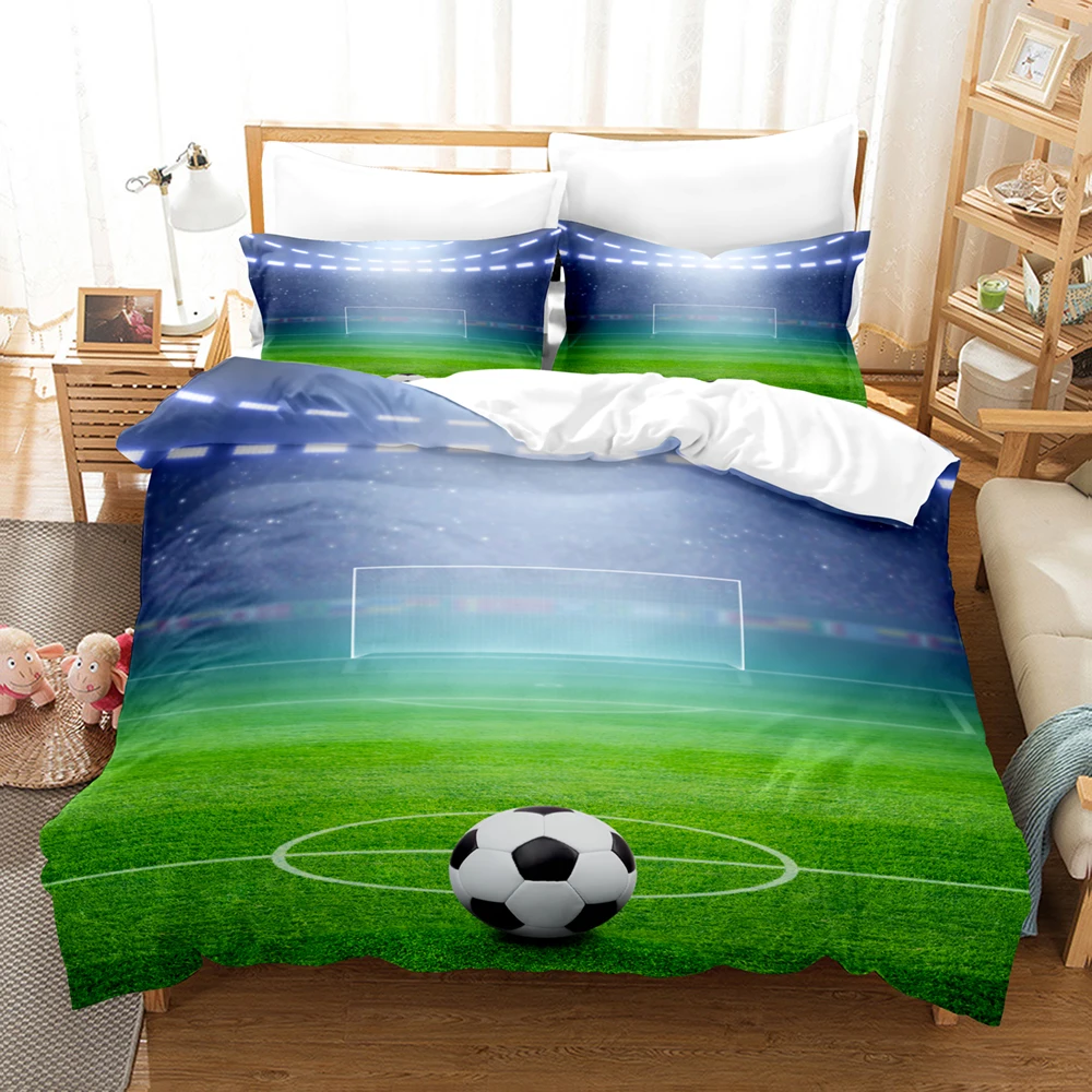 

Football Bedding Set Single Twin Full Queen King Size Sports Enthusiasts Fans Bed Set Children's Kid Bedroom Duvetcover Sets 014