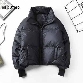 

SEDUTMO Winter Women Duck Down Jackets Oversize Coat Short Black Puffer Jacket Casual Autumn Parkas ED916