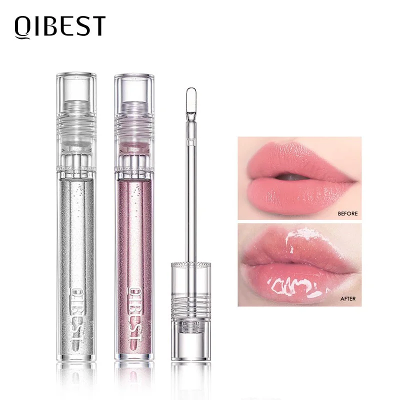 QIBEST Moisturizer Plumper Lip Gloss Long Lasting Transparent Lipgloss Base Watery Luster Glossy Lip Tint Waterproof Lips Makeup lip gloss lip makeup lip glaze lip tint lip plumper