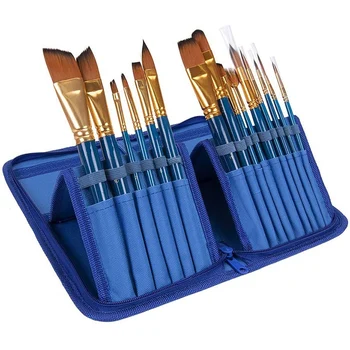 

15Pcs Wooded Nylon Oil Paint Brush for Artist Oily Acrylic Painting