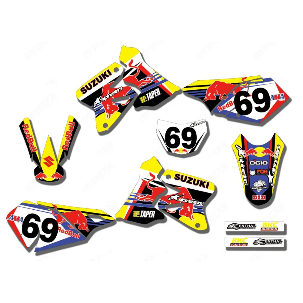 

New Full Graphics Decals Stickers Custom Number Name Glossy Bright Stickers Waterproof for Suzuki DRZ400 2000-2012