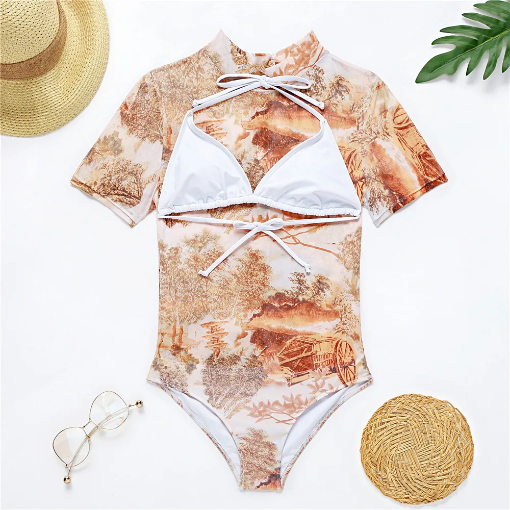 One-Piece-Swimsuit-Women-2020-New-Short-Sleeve-Swimwear-Female-High-Neck-Bodysuit-Monokini-Bathing-Suit (1)