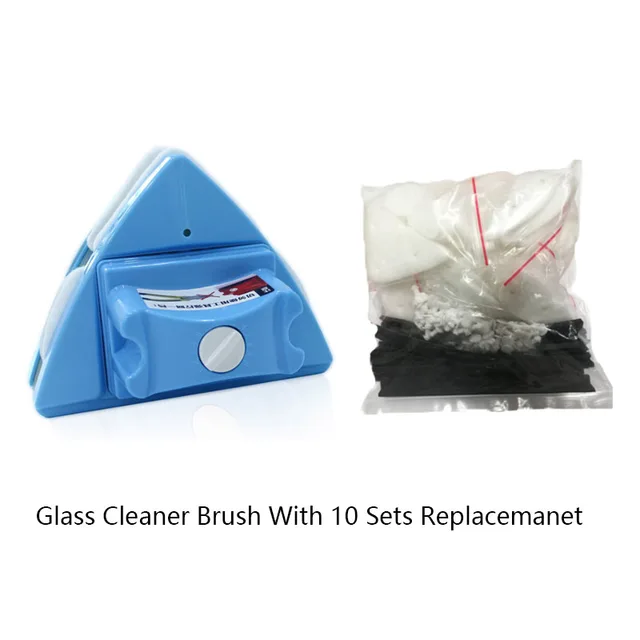 Magnetic Window Cleaner Glass Cleaner Brush Cleaning Adjustable Magnetic Brush for Washing 4-29 mm Glass Window Cleaning Tool with Replacement