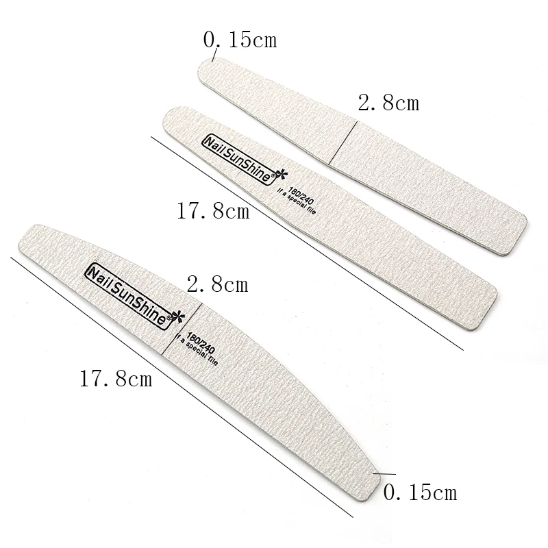 10pcs/15pcs Professional Nail Files - 100/180 Grit