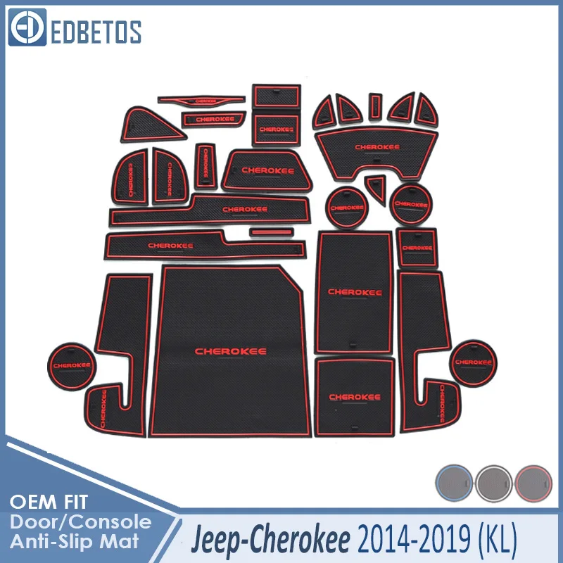 Защитный щит от грязи для Jeep Cherokee KL аксессуары подложки затворный слот каботажное судно, антискользящее покрытие - Название цвета: Cherokee 14-19 Red