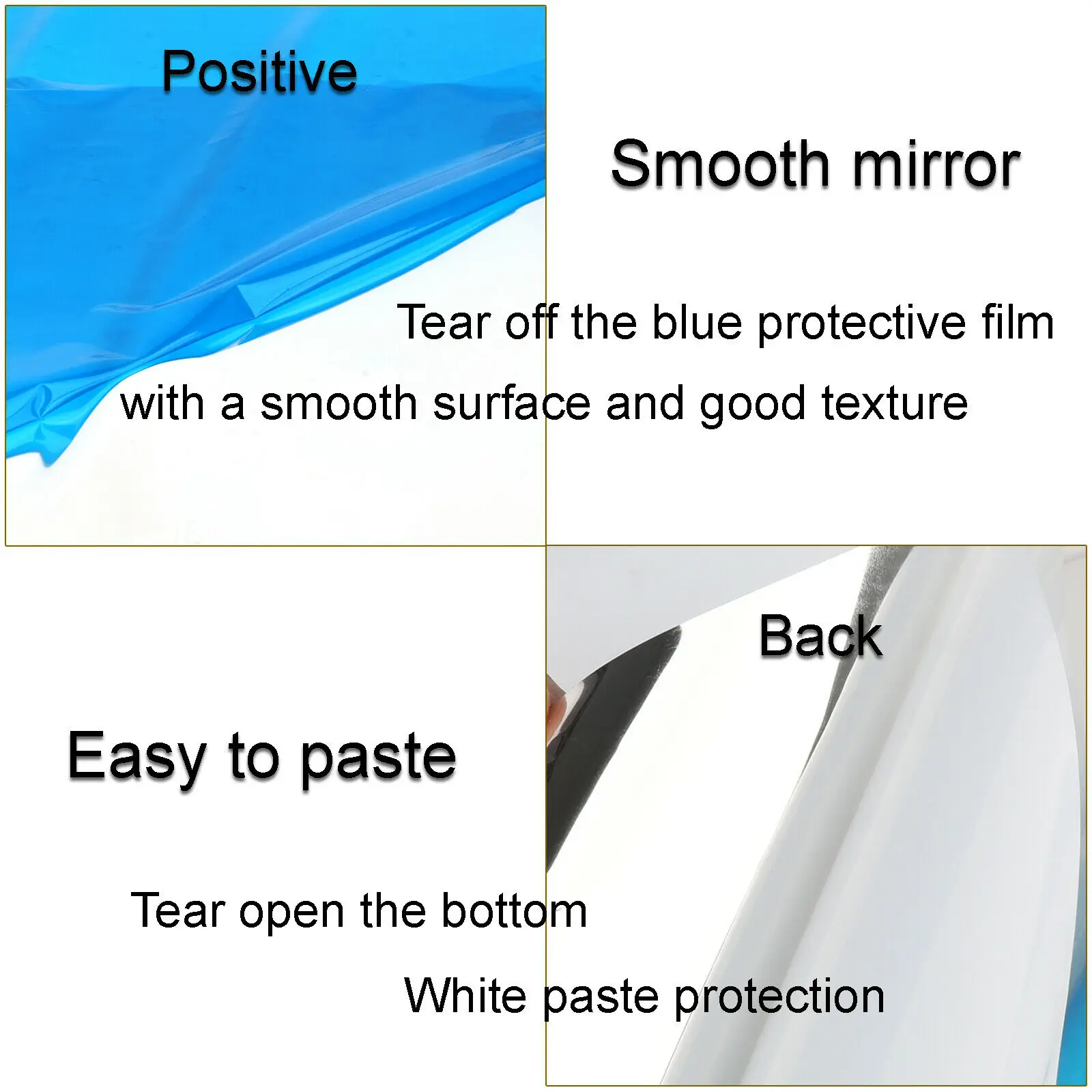 Removable Mirror Wall Sticker Self Adhesive Mirror Sheets DIY Home Decor 50*200