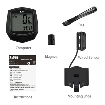 

SUNDING Bike Wired Stopwatch Bicycle Multifunction Computer Speedometer Odometer Sensor Outdoor Sport Accessories SD-581