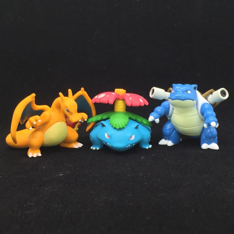 Takara Tomy Pokemon 4 см Charizard blastise Venusaur Mewtwo Средний MC украшения Аниме экшн фигурки куклы