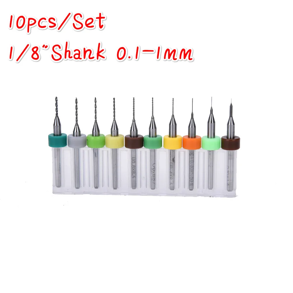 10 шт./компл. 1/8 &quotхвостовик 0 1-1 мм Печатная плата сверла Карбид Микро CNC PCB сверло |