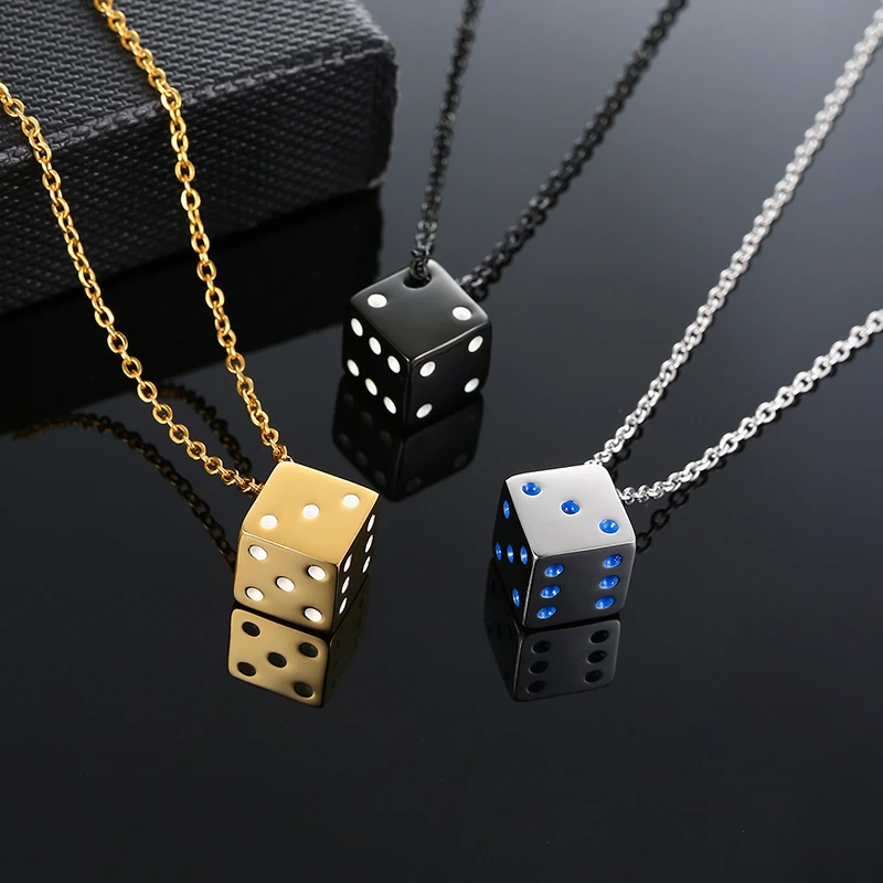 3D крошечные кубики мужское ожерелье забавная игра подвеска на удачу