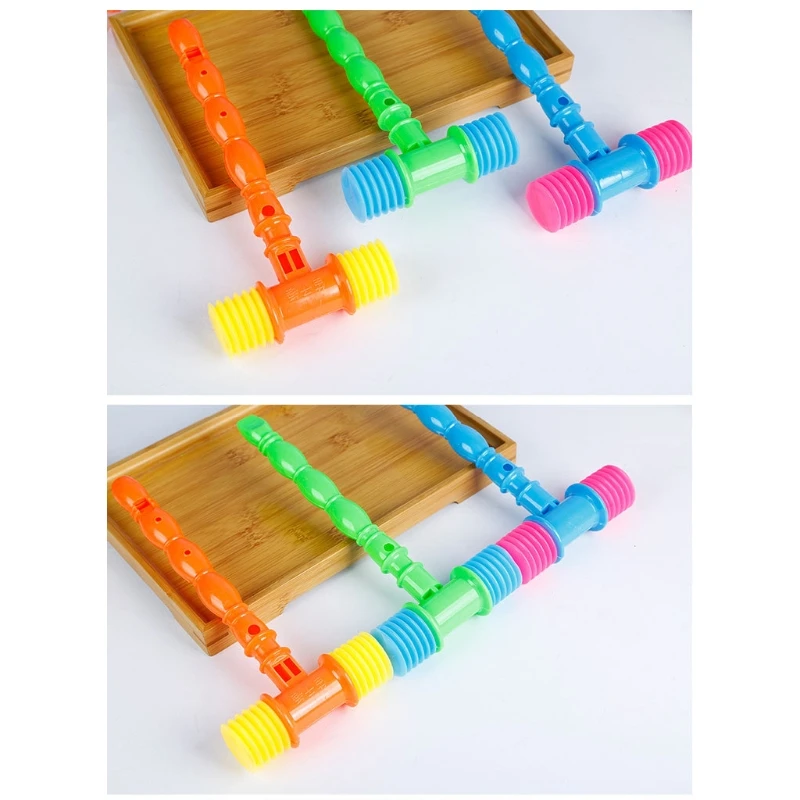 Inflatable Hammer Toys Pack of 3Pieces Whistle Hammer Toy for Infant Crib Carnival Birthday Party Built-in Squeaker Safety Head Random Colors