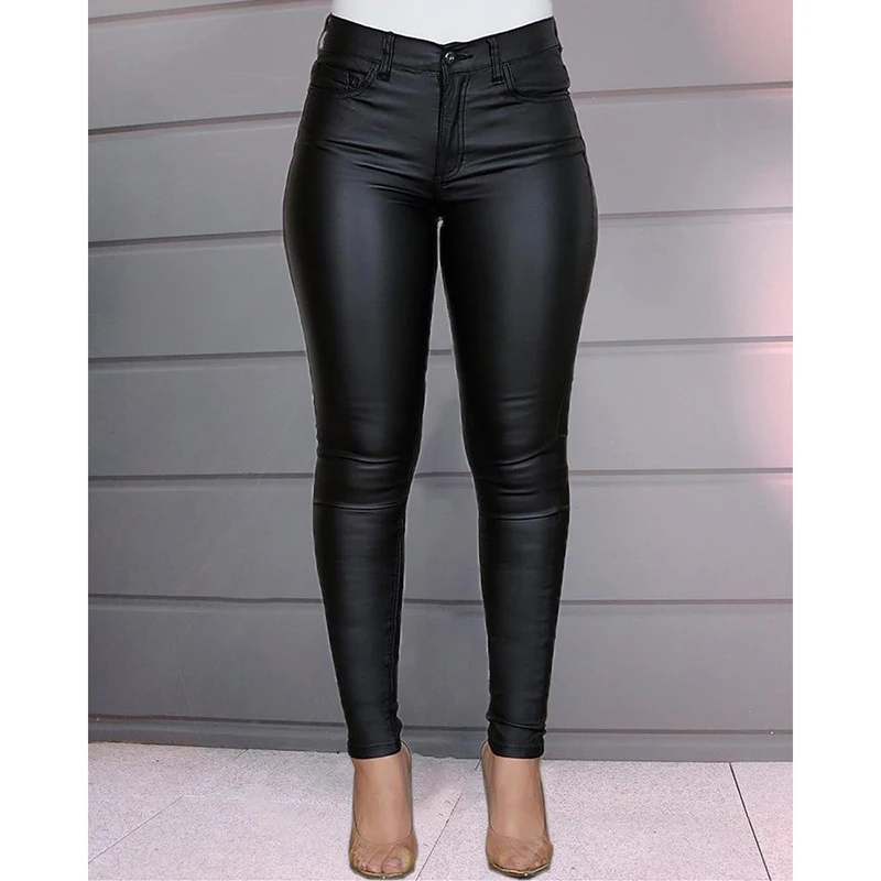 Женские узкие брюки в стиле Харадзюку с высокой талией для офиса; женская одежда; Pantalon Femme; SJ5176R - Цвет: Черный