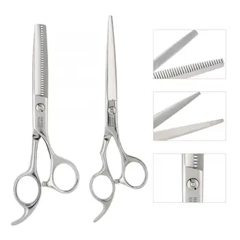 

Hair Scissors 2 Types Hair Cutting Scissors Thinning Barber Shears Hairdressing Tool for Family Salon Hair Cutting Stying