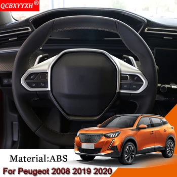 

Car Steering Wheel Decorative Frame Sequins Cover Sticker For Peugeot 2008 508 2019-2020 3008 4008 5008 2016-2019 208 e-208 2020