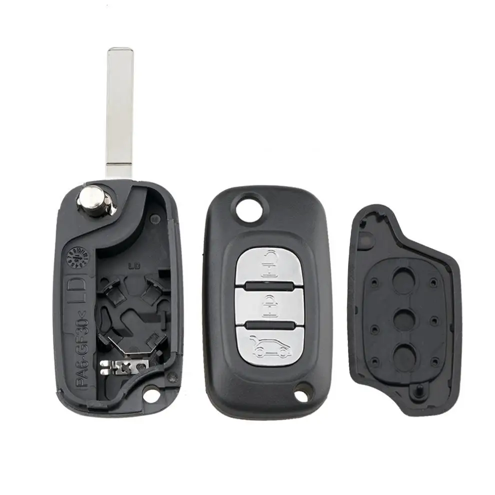 3 кнопки брелок для ключей автомобиля чехол Замена Флип складной пульт дистанционного управления чехол подходит для Renault Fluence Clio Megane Kangoo Modus