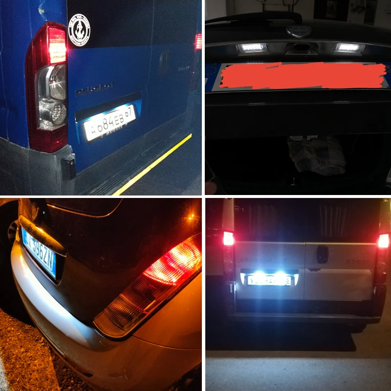 For Fiat Ducato LED License Plate Light Number Lamp For Peugeot Boxer Citroen Ju