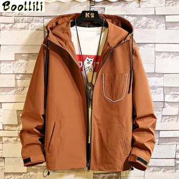 

INS With Hooded Bomber Jackets Men 2020 Streetwear Windbreaker Korean Casual Autumn Spring Jackets Coats