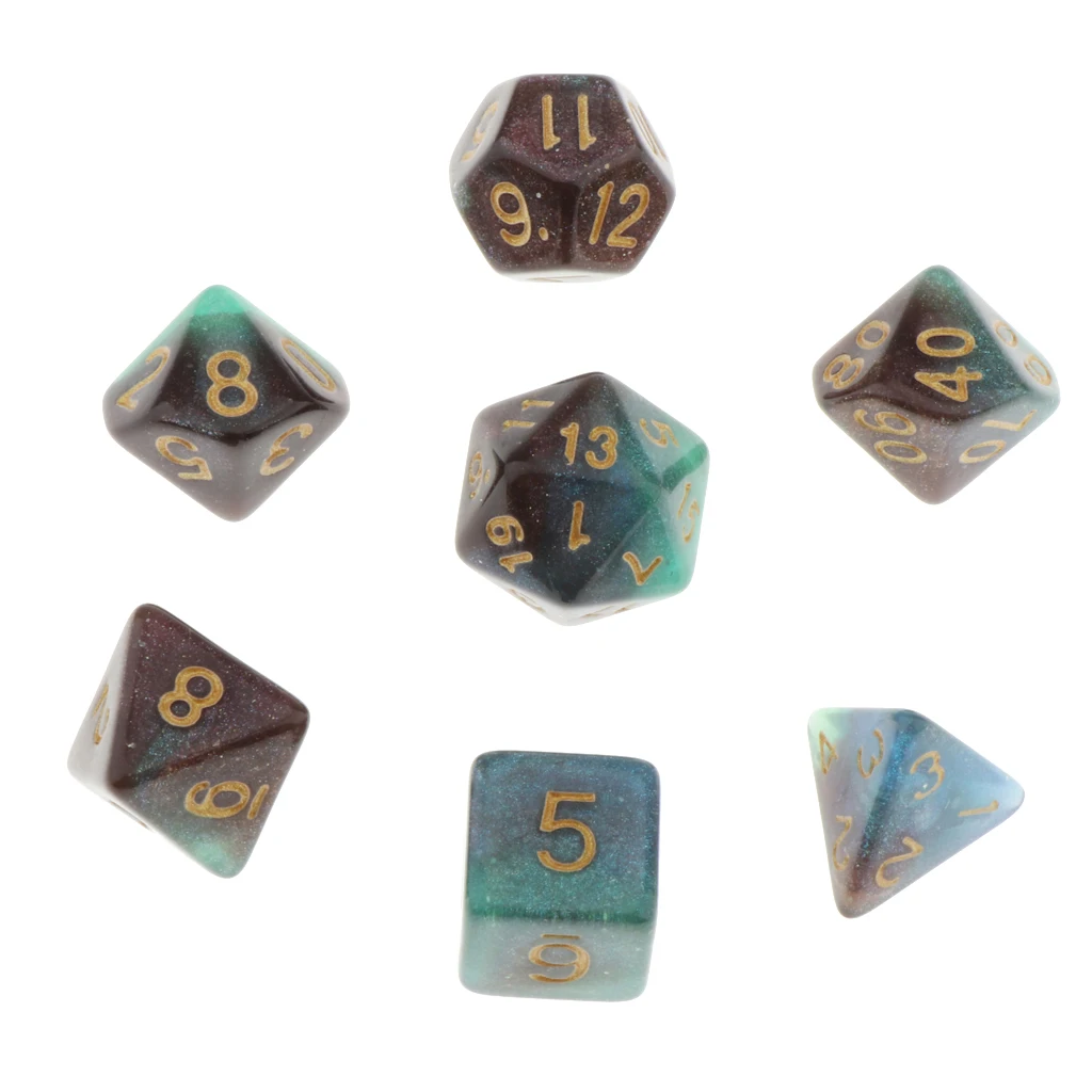 7Pc Multi-sided Dices Set D4-D20 MTG DND RPG Board Game Dice for D&D Roleplaying Party Casino Table Game Toy