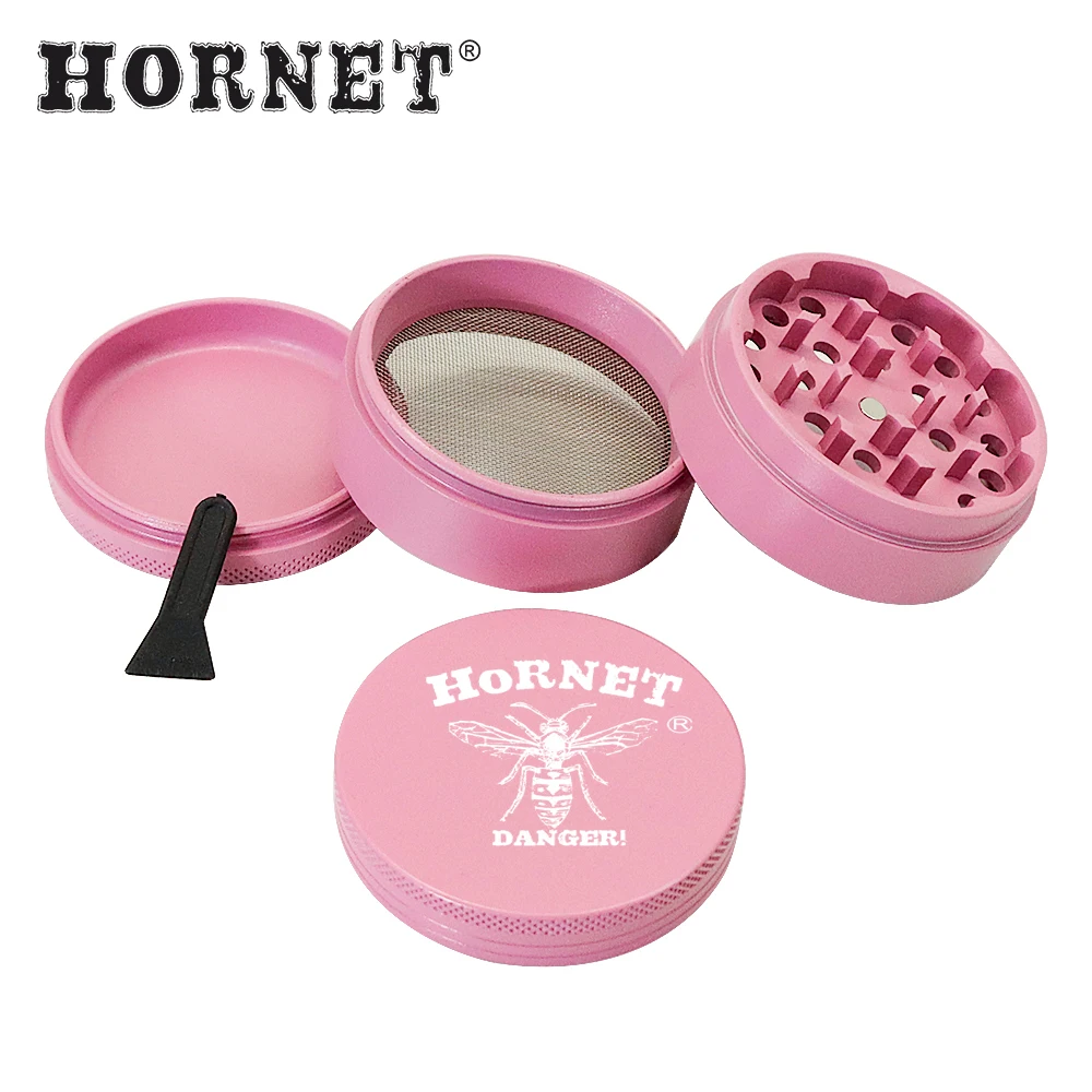 HORNET Aluminum 63MM 4 Layers Tobacco Herb Grinder Metal Non-Stick Smoking Herb Spices Grinder Crusher Smoke Accessories