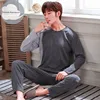 Autumn Winter Knitted Cotton Cartoon Men's Pyjamas Couple Pajamas Set Casual Male Sleepwear Pyjamas Night Pijamas Homewear 4XL ► Photo 3/6