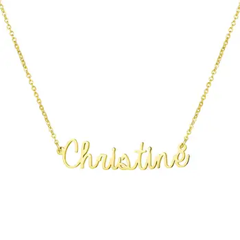 

New Gold Color Personalized Letter Name Necklace Stainless Steel Choker Necklaces Custom Special Jewelry