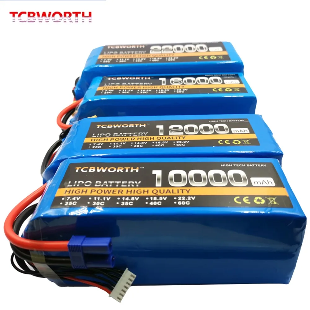 RC LiPo аккумулятор 6S 22,2 V 16000mAh 25C для радиоуправляемый самолет, Квадрокоптер, вертолет, автомобильный танк, литий-полимерные Батареи AKKU